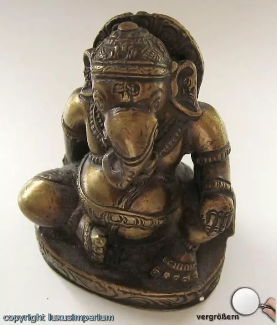 *Messingelefant Ganesha Antik Elefant aus Messingguss Tier Elefanten Antiker