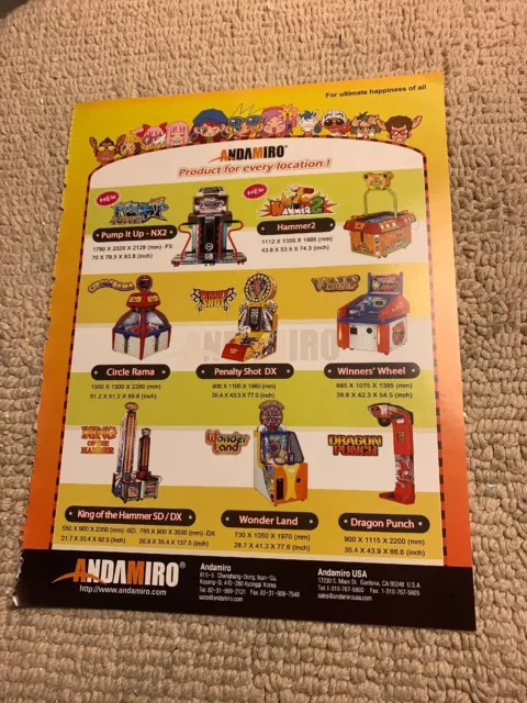 original 11-8 1/4” Pump It Up NX2 Andamiro arcade video game FLYER AD