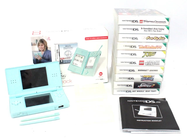 NINTENDO DS LITE Blue USG 001 Handheld Game Console Bundle Inc 10 Games nintendo-ds-lite-blue-usg-001-handheld-game-console-bundle-inc-10-games