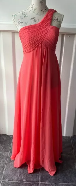 “Ever Pretty"Size*Uk8/Au8/Us6*Bnwt~Long Evening Dress Melon~Shoulder Sash*