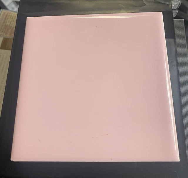 Vintage WENCZEL Glossy Ceramic Bathroom Tile NOS 4 5/16" Pink Mist Midcentury