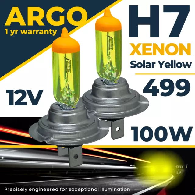 H7 100w Xenon Amarillo Faro Bombillas Super Lámpara Halógena Luz Efecto 12v