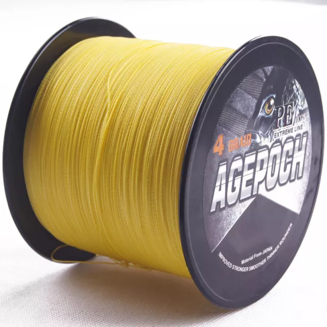 Pro 100M-2000M Yellow PE Dynema Agepoch Braided Fishing Line Thread 10LB-300LB