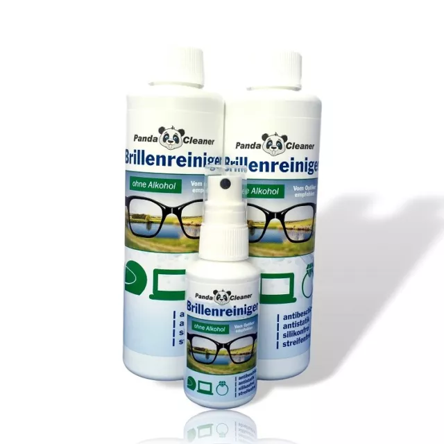 PANDACLEANER® Brillenreiniger Sparset 50ml+2x250ml+Nachfüll Antibeschlag