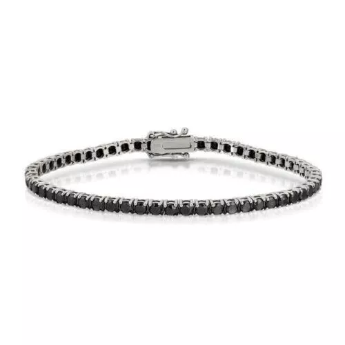 8CT Coupe Ronde Simulé Diamant Bracelet Tennis 14K Blanc Plaqué Or