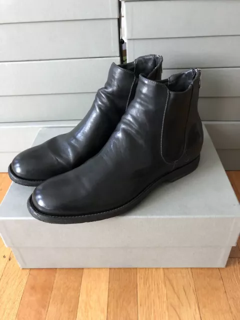 Officine Creative Mens COORDA Boots Zipper Black Leather New Size 40.5 $650