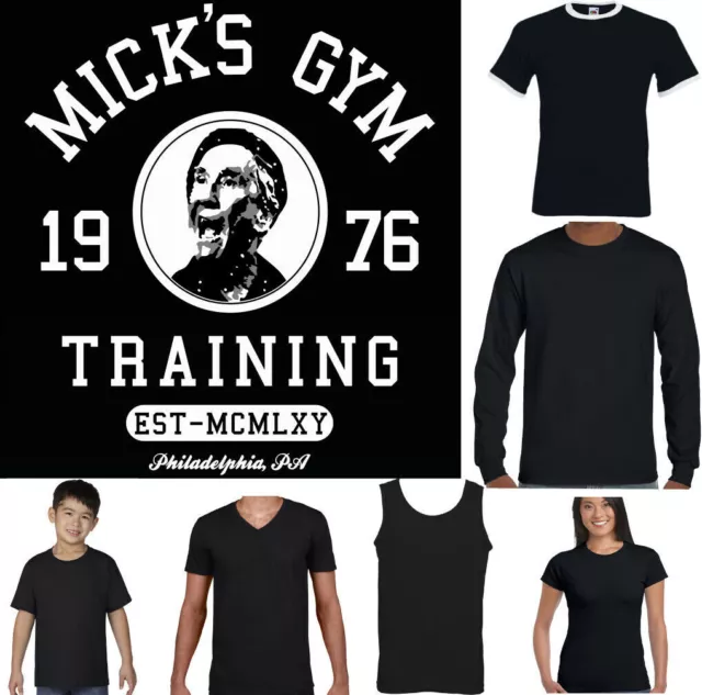 ROCKY T-SHIRT Mens Mick's Gym Movie Funny Balboa Boxing Boxer MMA Training Top