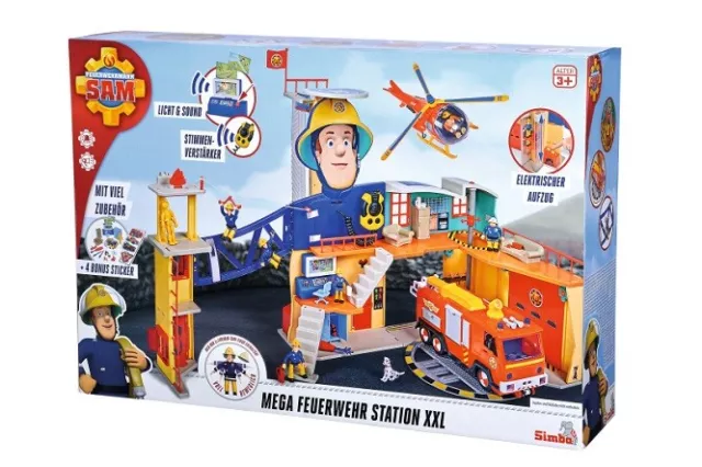 Simba 109252577 - Sam el Bombero - Mega-Feuerwehrstation XXL- Nuevo