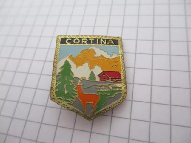 CORTINA D'AMPEZZO ITALY VINTAGE INSIGNIA EMBLEM BADGE esa1