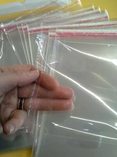 100pcs Clear Premium Peel & Seal Cellophane Bag Cello Bags | 15x23cm | PA024x2 2