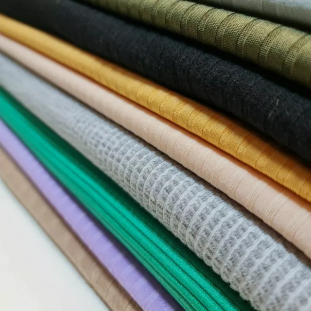 Viscose Knit Rib Jersey Fabric Dress Craft Stretch Material 58" By The Meter