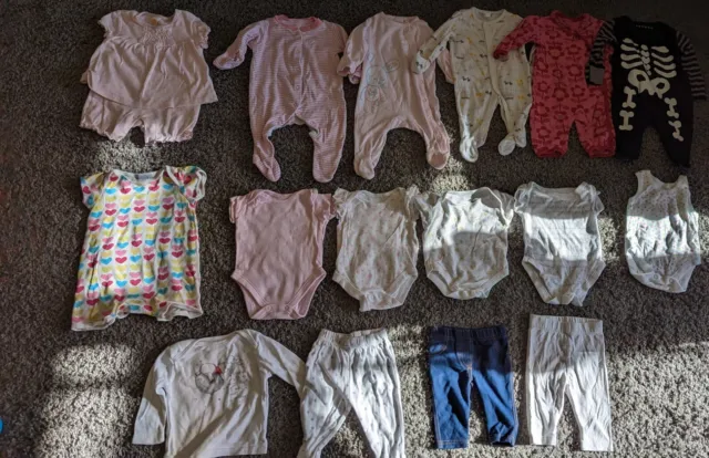 (No82) beautiful baby girl clothes 0-3 months bundle