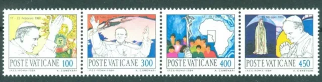 1984 Pope John Paul II visit:Philippines,Anchorage,Portugal,Vatican,strip853,MNH