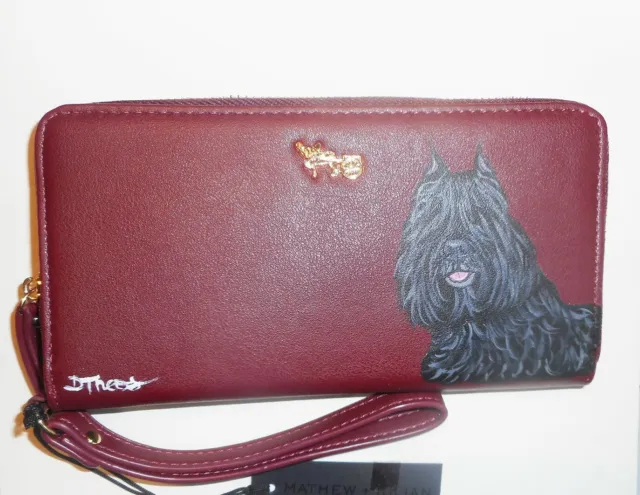 Bouvier des Flanders Flandres Dog Art Wallet for Women Hand Painted Leather