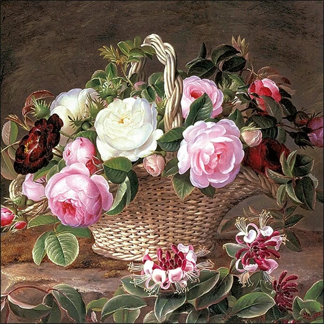 20 Servietten Little Roses – Kleine Rosen-Muster, 33x33 Cm, 3-lagig Aus Deutscher Produktion