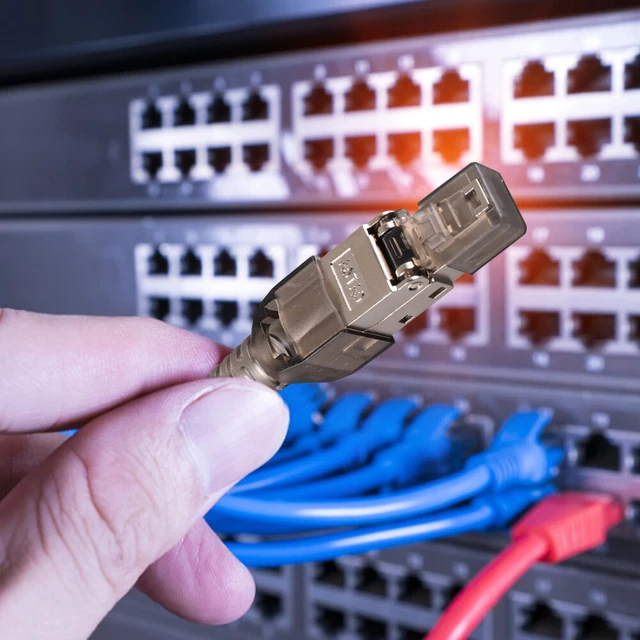 ETHERNET NETWORK CABLE Plug Modular Pass Through Connector Plugs ...