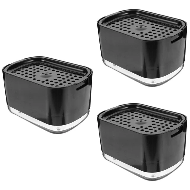 3 piezas Soporte de esponja esponja dispensador de jabón tipo prensado dispensador de jabón