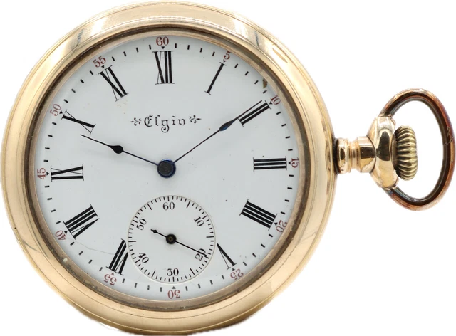 Montre De Poche Vintage Elgin 1916 En Nickel - Série #18642308, Antiquité Américaine