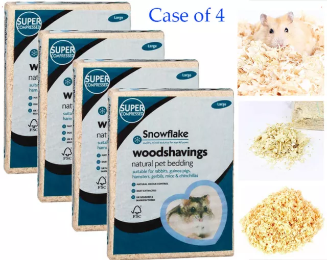 NEW Pet Bedding for Small Animals Biodegradable Wood Shavings Pack of 4 UK