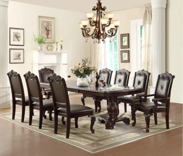 NEW Extendable 72"-108" Formal Dining Table & Chairs Traditional Espresso Brown