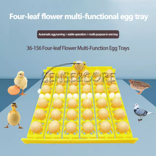 Automatic Egg Incubator Capacity 36 Duck Chicken Egg 156 Bird Egg Tray w/ Motor