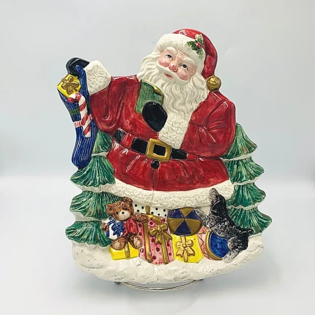 Vtg 1996 Fitz & Floyd Omnibus Santa Claus Christmas Stocking Canape Cookie Plate