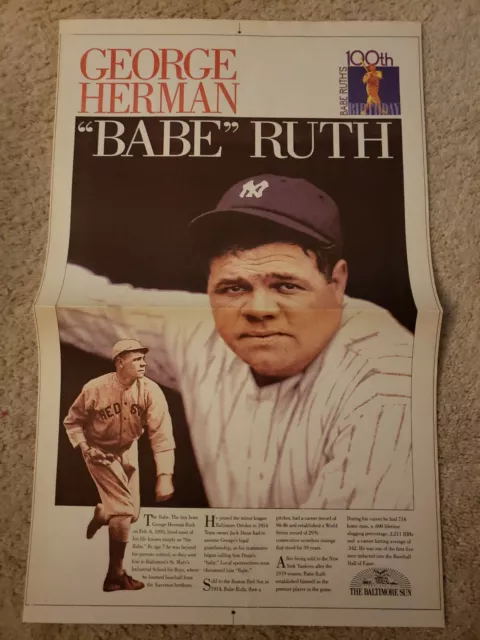 Babe Ruth 100th Birthday Baltimore Sun Special