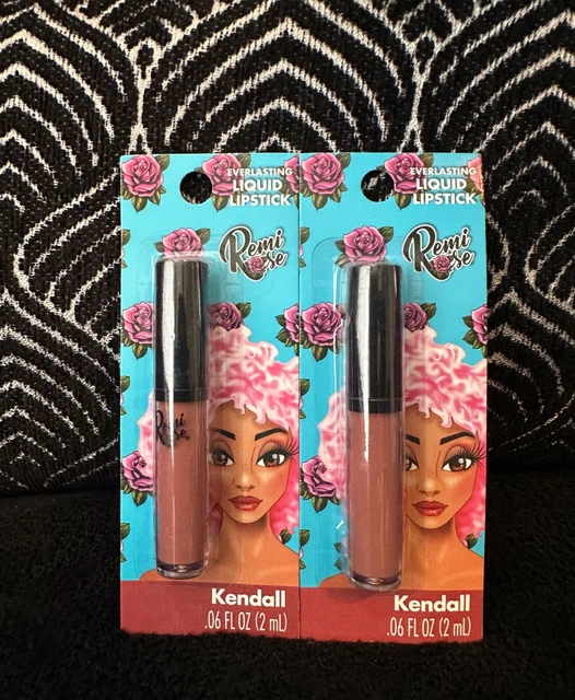 2 Lápiz Labial Líquido Mate Remi Rosa ""Kendall"" Todo El Día A Prueba De Manchas Labio Dramático