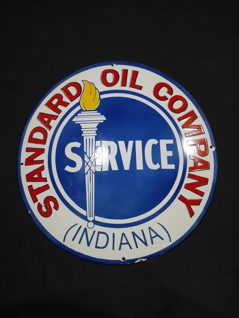 Porcelain Standard Oil Company Enamel Metal Sign Size 30" Inch Round