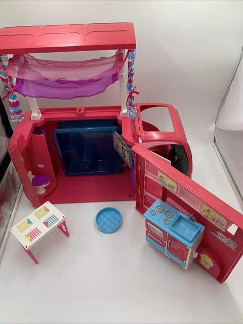BARBIE DREAM CAMPER Rosa Camper Casa Autobus Camper Con Accessori Set - Foto 3