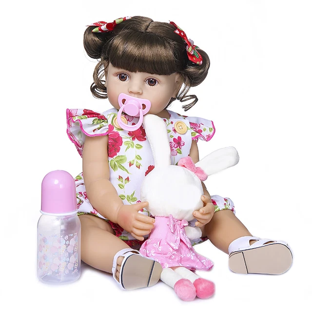 55cm Full Body Silicone Vinyl Reborn Doll Newborn Toddler Doll Accompany Kids
