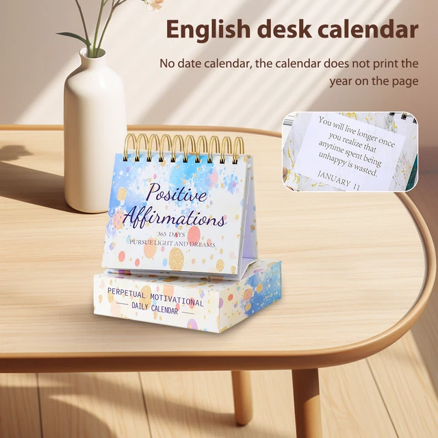 2024 MOTIVATIONAL PERPETUAL Daily Calendar Positive Creative Desk Gifts ...