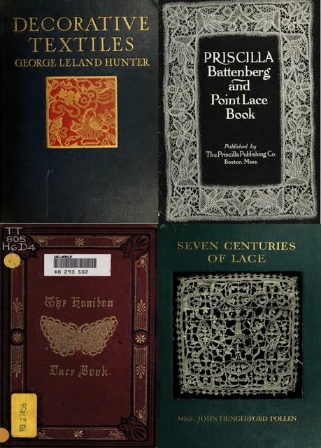 112 Old Books On Lace Making Collecting Vintage Antique Pattern Art Style On Dvd