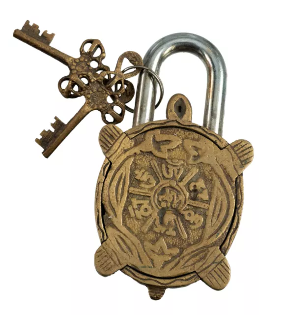 Padlock Tortue - Brass Yellow – Crafts Native American - Feng Shui - 450 Gr. 2