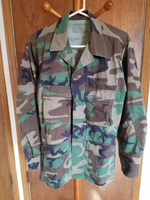 US Military BDU Medium Regular Woodland Camouflage Mens Coat Shirt Cold Weather