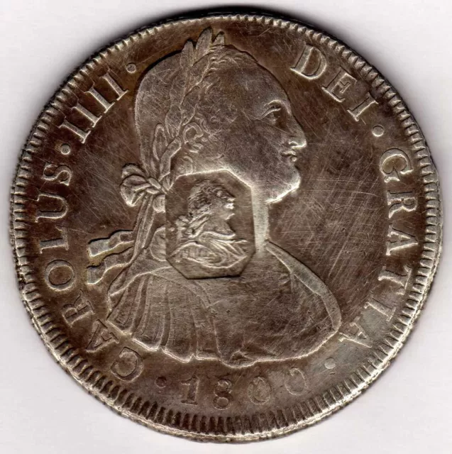 Great Britain George Iii 1804 Oval Countermark Type Ii On Scarce Potosi 8 Reales