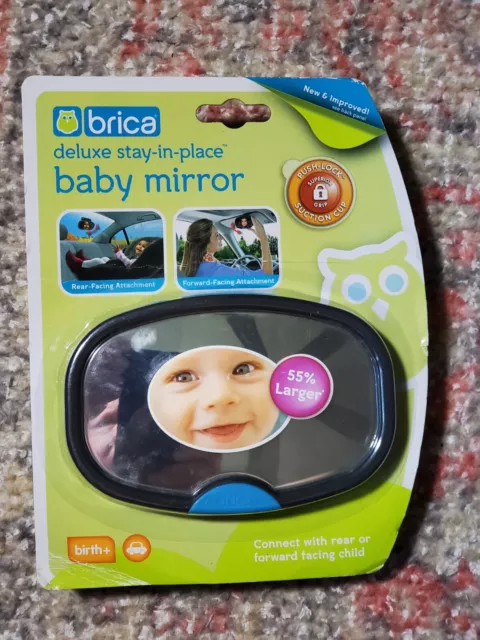Brica Deluxe Stay-in-place Car Baby Mirror-NEW & UNOPENED