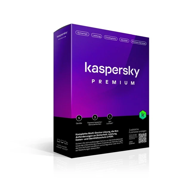 Kaspersky Internet Security 5 Geräte 1 Jahr KASPERSKY PREMIUM 2024 5 Geräte, 1 Jahr, Total Security, Deutsch,Code
