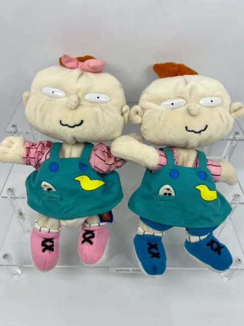 Nickelodeon Rugrats 1998 Twins Phil & Lil DeVille Soft Plush Toy Vintage RARE *