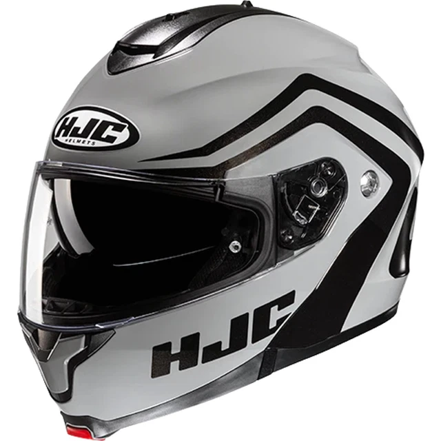 HJC Motorradhelm Nc Für Herren – Carbon/Aramid, Mit Integriertem Sonnenvisier Und Pinlock, Größe L, Schwarz/grau