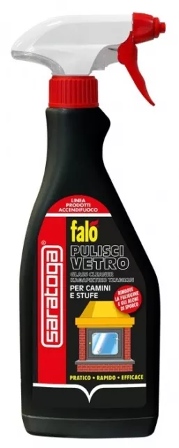 Detergente pulisci vetro Saratoga per stufe caminetti a pellet legna spray 500ml