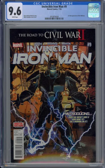 Cgc 9.6 Invincible Iron Man #9 1St Full Appearance Riri Williams