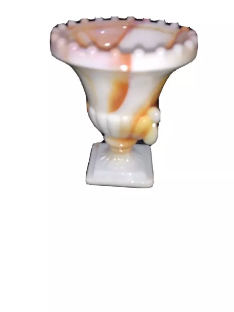 NYC Vogue Merc Co USA Slag Glass Akro Agate Urn Toothpick Holder