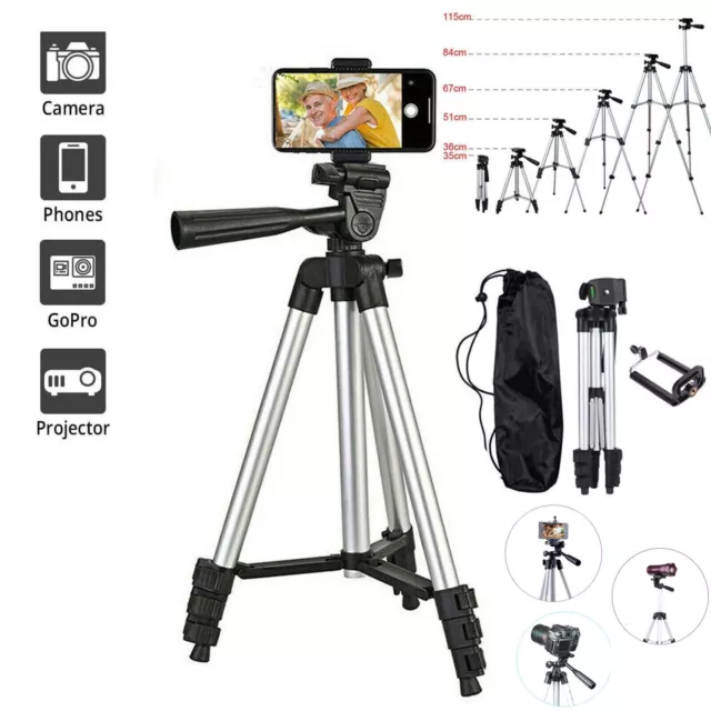 Professional Camera Tripod Stand Holder Mount For iPhone Samsung Cell Phone+ Bag