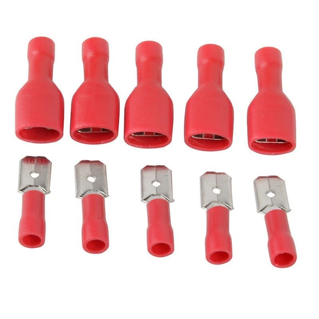 Connexions fil de cuivre durables bornes à sertir isolées Red Spade 100 pièce