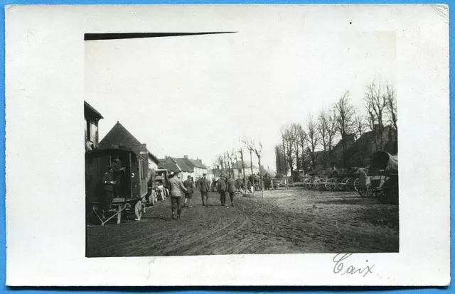CPA Photo: German soldiers and vehicles in the Place de Caix / War 14-18