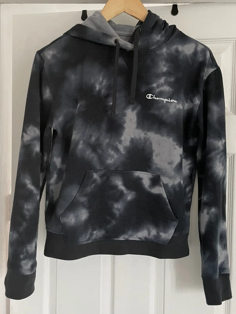 Champion Black Grey Camouflage Hoodie Size Small
