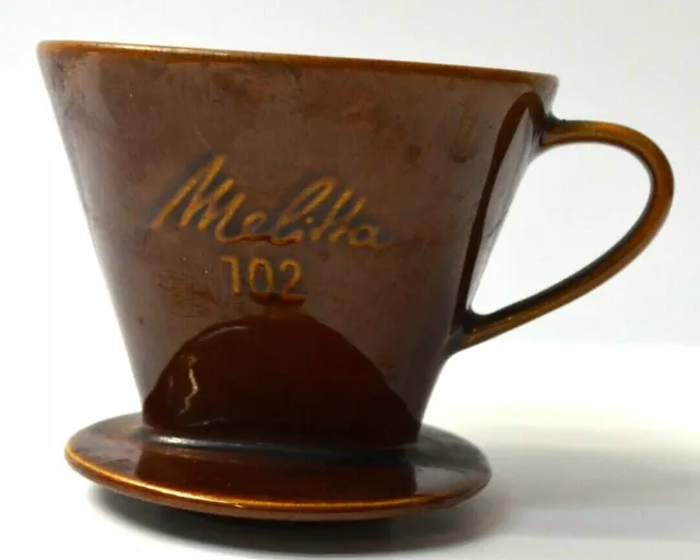 Porte filtre à café ancien en céramique rose Melitta 123 - Début