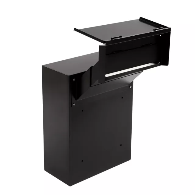 Through the Wall Drop Box with Lock Adjustable Chute Deposit Safe Mail Box Black