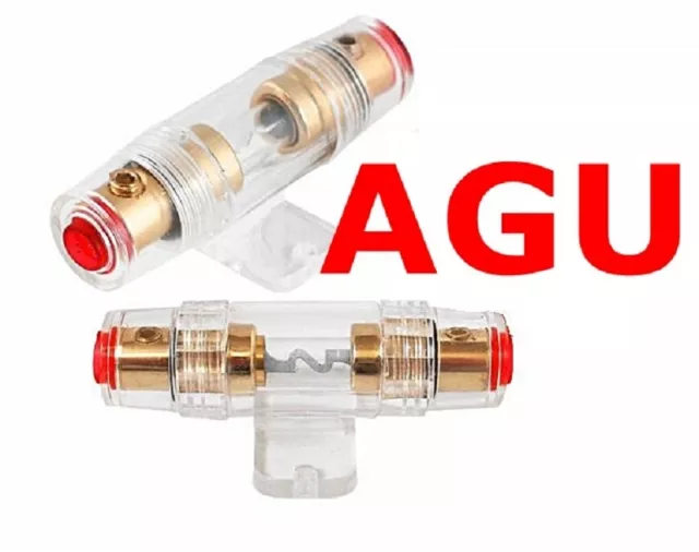 AGU Sicherungshalter Kabel 6-20 mm² 10 - 80A Ampere MIT AGU Sicherung HiFi Auto